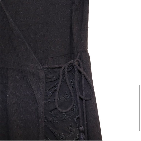 Zara TRF Black Boho Wrap Dress with Lace Detail - Picture 5 of 6